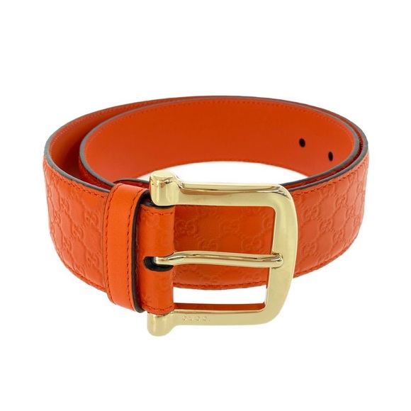 Gucci Accessories - GUCCI Orange microGuccissimo belt GG 75/30